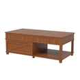 thumbnail image 5 of Harper & Bright Designs Rustic Lift Top Coffee Table with Storage, Rectangle Center Table with Hidden Compartment and Open Shelf, Large Coffee Table with Adjustable Desktop, Apricot Brown, 5 of 10