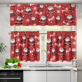 thumbnail image 3 of Kitchen Curtains and Valances Set Tier Curtains 36 Inch Length 3 Piece Kitchen Curtains Santa Claus HO Rod Pocket Short Window Curtains for Over Kitchen Sink (54"x18"+27.5"x36"x2), 3 of 5