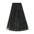thumbnail image 2 of Black and Friday Clothing Sales Idoravan Tulle Tutu Skirts for Women Women's Star Gauze Skirt Sequin Puffy Skirt Prom Skirt Black, 2 of 7