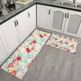 thumbnail image 2 of Pioneer Flower Floral Print Pattern Kitchen Rugs Sets Of 2,Anti Fatigue Kitchen Mat Rugs Non Slip Washable,Decorative Kitchen Floor Mats for Kitchen,Sink,Laundry,17"x30"+17"x47", 2 of 7