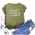 thumbnail image 3 of Hauts d'Été Grande Taille pour Femmes, T-Shirt Imprimé Lettre Alphabet Tendance pour Femmes, Manches Courtes Décontractées, Col en V, T-Shirt pour Femmes en Liquidation, 3 of 7