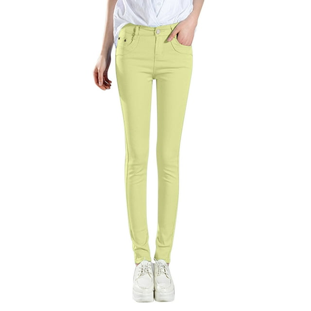 Kcodviy Women High Rise Jean Sweat Pants Women Casual Classic Solid Color Ankle Business Casual Pants for Women Size 14 Stretch Jeans Casual Regular Tight Women Trouser Pants Casual Fitting Jeans