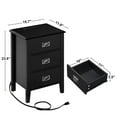 thumbnail image 3 of VECELO Set of 2 Nightstand with Charging Station, Wood Night Stand with USB Ports and Outlets, 3 Storage Drawers, End Table Side Table for Bedroom/Living Room, Black, 3 of 8