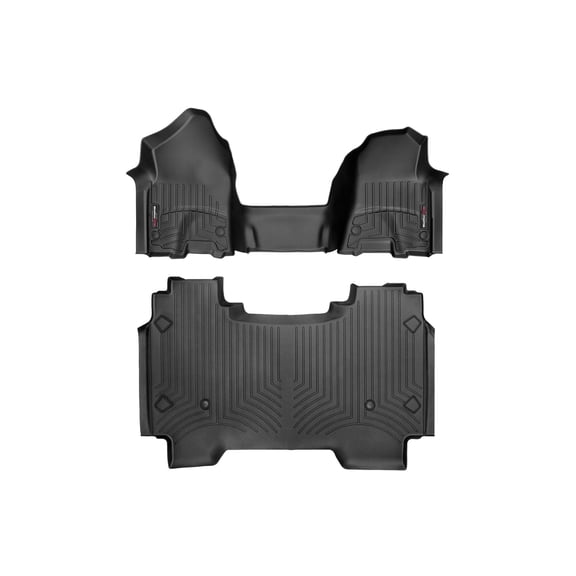 WeatherTech Custom Fit FloorLiners compatible with Ram Truck 1500, Ram 1500 - 1st Row Over-The-Hump & 2nd Row, Black