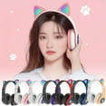 thumbnail image 2 of 1pcs Wireless Cat Ear Headphones Bluetooth Headset LED w/Mic Lights Earphone for Kids, 2 of 9