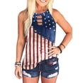 thumbnail image 1 of DYMADE Women Independence Day Tops Printed Classic Sleeveless Halter Cami Tank, 1 of 4