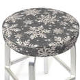 thumbnail image 3 of Hirioo Sparkling Snowflakes for Round Bar Stool Seat Covers Washable Stool Cushion Slipcover Elastic Bar Chair Covers for 12-14 Inch Chair-12 inch, 3 of 7
