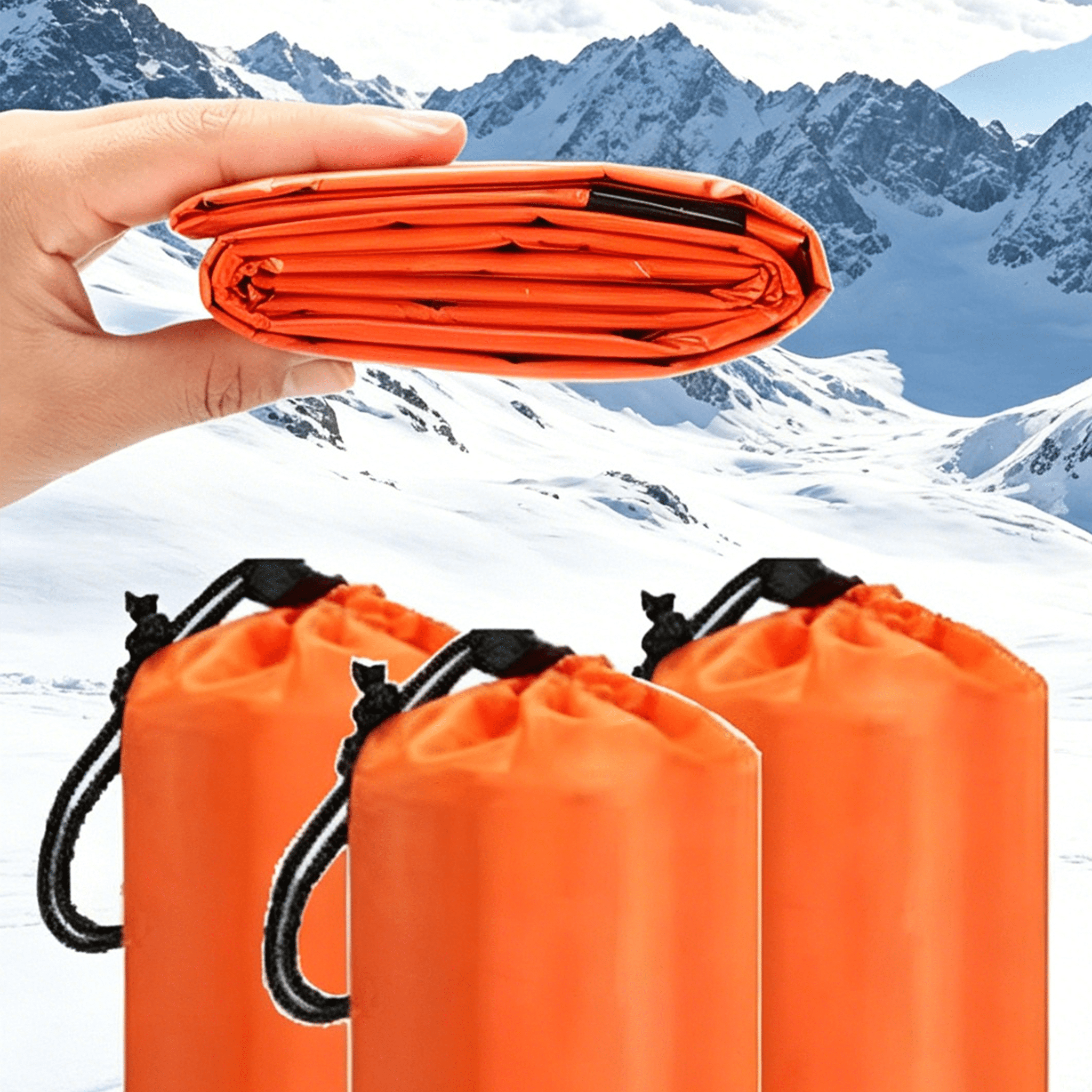XIBUFE 2026 New Emergency Sleeping Bag, 84"X36" Emergency Survival Sleeping Bag, Pocket Size Emergency Sleeping Bag, Waterproof Thermal Bivy Sack for Outdoor (3Pcs)