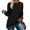 Black, variant on Women's Crewneck Pullovers Color Block Long Sleeve Side Split Tunic Tops