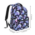 thumbnail image 2 of Fotbe blue Skull flower Pattern Casual Backpack for School, Travel, and Outdoor Activities - Durable, Lightweight, and Comfortable, 2 of 5