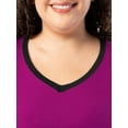 thumbnail image 6 of Fruit of the Loom Women's Soft & Breathable V-Neck Short Sleeve Top & Pajama Pant Set, Sizes S-4X, 6 of 11