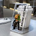 thumbnail image 4 of Funda para teléfono con diseño de motociclista para iPhone 14 Pro, transparente, 12, 11, anticaídas, suave, 78plustrendyxr, 4 of 4