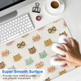 thumbnail image 4 of 31.5x11.8 Inch Gaming Mouse Pad, Non-Slip Stitched Rubber Desk Mat for Desktop & Laptop,Cat Glasses Colorful Beige Pattern, 4 of 6