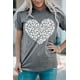 thumbnail image 4 of ABPHQTO Camiseta con gráfico de corazón de San Valentín con estampado de beso de leopardo gris para mujer, 4 of 5