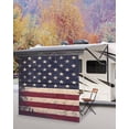 thumbnail image 5 of 4th of July RV Awning Sun Shade Screen 9'X7' Retro USA Flag Mesh Sunscreen Freedom Awning Shade Screen with Zipper UV Blocker Completed Kits Universal Outdoor Canopy for RV Motorhome Camper Travel, 5 of 7