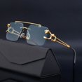 thumbnail image 2 of Gafas de sol con decoración de Cheetah Retro Para hombre y mujer, anteojos de sol sin montura, de Metal, Steampunk, a la moda, de verano, UV400, 2 of 5