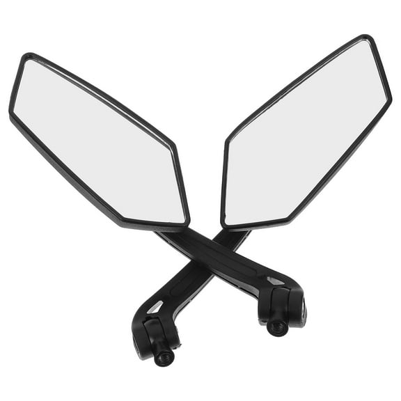 Worgeous  2 Pcs Rearview Mirror Universal Handle Bar End Mirrors Motorcycle for Handlebars Black
