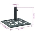 thumbnail image 2 of vidaXL 28.8 lb Green Square Cast Iron Patio Umbrella Base, Adjustable Height, 2 of 10
