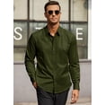 thumbnail image 2 of COOFANDY Mens Shirt Slim Fit Dress Wrinkle Free Business Plaid Button Down Collar, 2 of 6