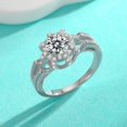 thumbnail image 3 of Exquisite 1 Carat Women's Moissanite Rings Round Cut D Color VVS1 S925 Sterling Silver Lab Created Diamond Engagement Rings Ideal Choice for Couple Parties Date Travel, 3 of 6