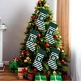thumbnail image 4 of Todaioua 20 Inches Initial Christmas Stocking Monogram Striped Christmas Stocking Green with White Embroidered Letter Christmas decorations, 4 of 5