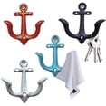 thumbnail image 1 of Ganchos de pared de hierro fundido con forma de ancla marina: percha decorativa de metal, 1 of 4