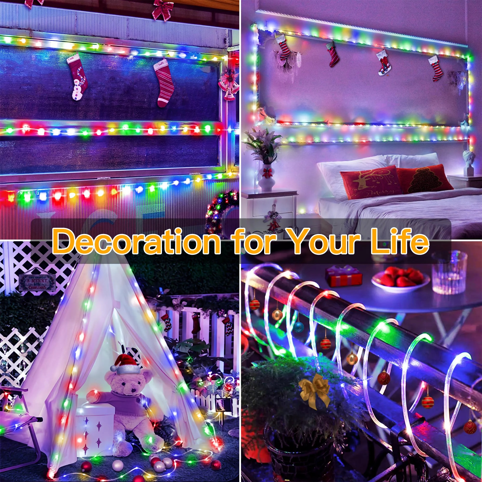 NITIDSKY 33-Foot Solar Rope Lights with 100 Multicolor LEDs photo 6