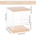 thumbnail image 2 of 1 Set 3-Tier Transparent Acrylic Presentation Boxes Minifigures Display Case with Wood Base for Doll Action Figures Storage Clear Finish Product: 15x15x18cm 10Pcs/set, 2 of 6