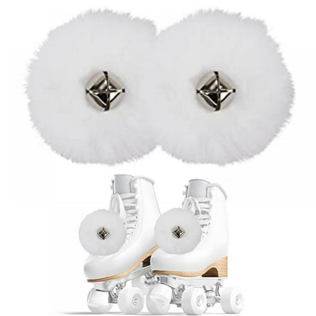 2 Pieces Roller Skate Pom Poms with Jingle Bells for Women Girls