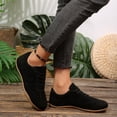 thumbnail image 6 of Domzle Women's Fashion Sneakers Casual Walking Shoes Lace Up Tennis Shoes Low Top, Comfortable, Lightweight, Slip on, Faux Suede, Non-Slip, Work Daily Black, 6 of 8