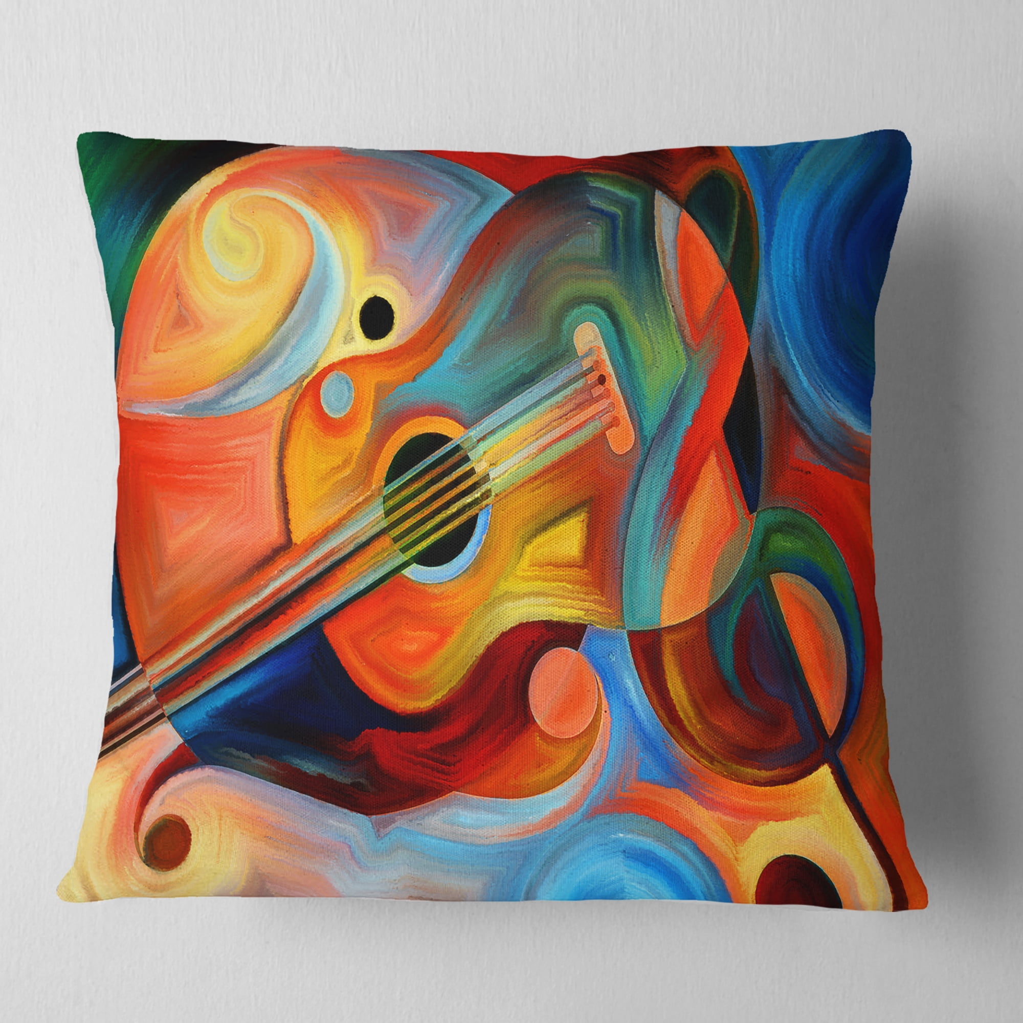 Designart Music and Rhythm - Abstract Throw Pillow - 18x18