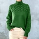 thumbnail image 3 of Gibobby SuéTer De Invierno Para Mujer Suéter de cuello para mujer Suéter de cuello vuelto para mujer(Verde,XG), 3 of 4
