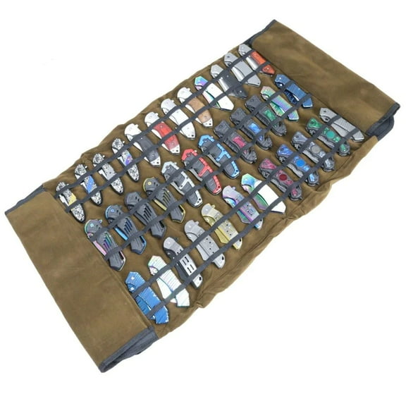 Defender 34" Knife Holder Storage Bag Mesh Pockets Canvas Knives Roll 36pc Max 13158