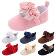 thumbnail image 4 of Otqutp Little Kid Comfortable&nbsp;Sneakers Children Baby Casual Shoes Floor Sports Shoes Flat Soles Lightweight Soft Solid Color Hook Loop Flowers, 4 of 8