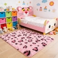 thumbnail image 4 of Musicwaker Soft Pink Leopard Shag Rug, Washable Indoor Decor Carpet ,  6x9 ft, 4 of 9