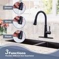 thumbnail image 2 of WOWOW Kitchen sink faucet, Matte Black kitchen faucet with pull-down sprayer, 360-degree rotating nozzle 3 spray modes pull-down faucet stainless steel, 2 of 7