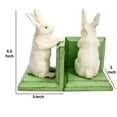 thumbnail image 3 of Saltoro Sherpi Metal Bunny Bookends, White and Green, 3 of 3