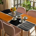 thumbnail image 3 of Orange Black Table Cloths for 5 Foot Rectangle Tables, Farmhouse Striped Modern Abstract Art Patio Waterproof Elastic Fitted Tablecloths, Washable Rectangular Table Cover for Camping, 3 of 8