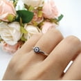 thumbnail image 3 of Evil Eye Ring Blue Sapphire Yellow Tone CZ Round 925 Sterling Silver Size 4, 3 of 4