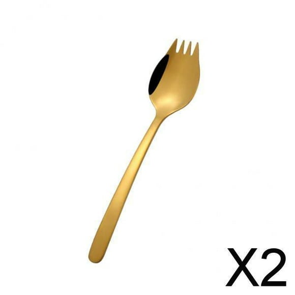 Set de Cubiertos de Acero Inoxidable perfecl para Picnics al Aire Libre 2 piezas Plateados Oro
