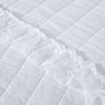 thumbnail image 4 of Chezmoi Collection Bonnie 3-Piece 100% Cotton Quilt Set Queen Size, White - Double Frayed Ruffled Edge Lightweight Pre-Washed Soft-Finished Cotton Bedspread for All Season, 4 of 9