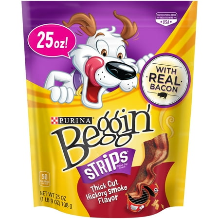 Purina Beggin Strips Thick Cut Hickory Smoke Flavor Dog Snacks 25 oz. Pouch