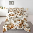 thumbnail image 2 of jejeloiu Fall Harvest Pumpkin Full Size Comforter Sets,Autumn Maples Bedding Comforter Set,Brown White Bedding Sets For Adults,Ultra Soft Home Decor Reversible,3pcs, 2 of 8