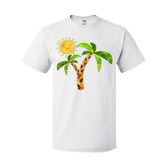 Inktastic Palm Trees with Cute Smiling Sun T-Shirt