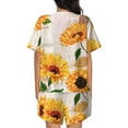 thumbnail image 3 of Kdxio Sunflower Print Pajamas Sets for Women Short-Sleeved Pjs with Lounge Shorts Two Piece Sleepwear S-4XL, 3 of 8