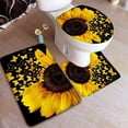 thumbnail image 5 of 4Pcs Sunflower Shower Curtain and Rug Sets Bathroom Decor, Waterproof Shower Curtain with Hooks and 3Pcs Toilet Cover Mat Set, 5 of 7
