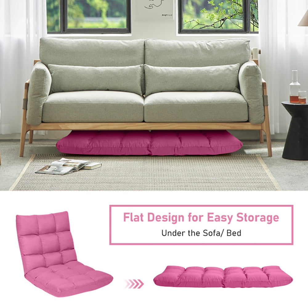 Finihen Folding Lazy Sofa Chair, 14-Position Adjustable Folding Lazy Gaming Sofa, for Living Room, Bedroom, for Gaming, Reading, Pink Finihen Folding Lazy Sofa Chair, 14-Position Adjustable Folding Lazy Gaming Sofa, for Living Room, Bedroom, for Gaming, Reading, Pink