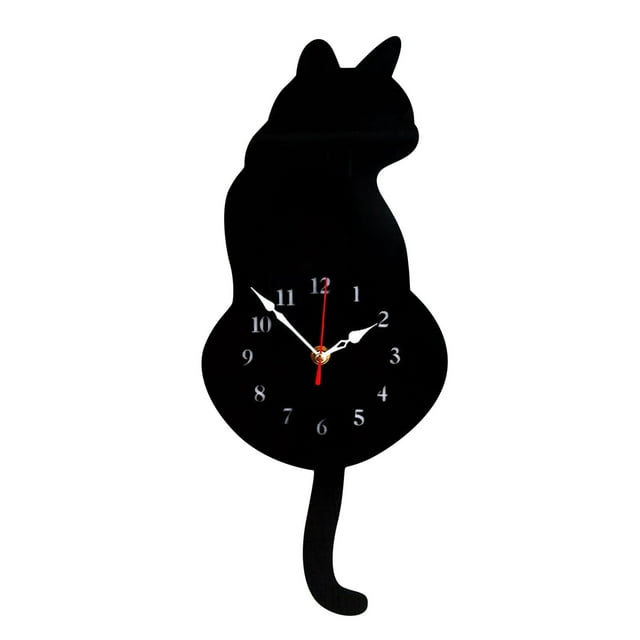 PEONAVET Dish Towel Home Decoration Living Room Wagging Tail Room Wall Clock