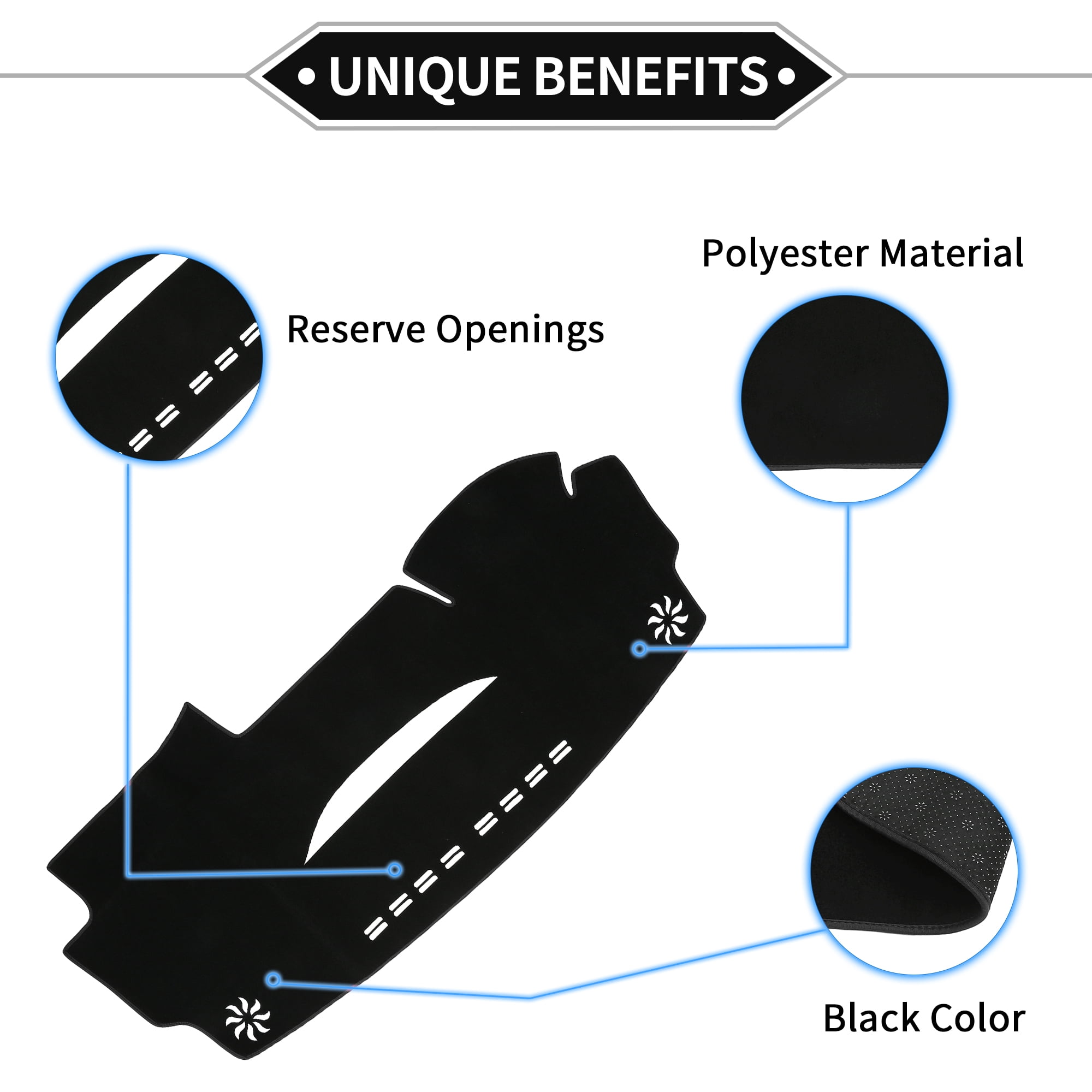 Unique Bargains Non-Slip Polyester Dashboard Cover for Toyota Venza 2008-2017 Black