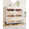 thumbnail image 1 of Narrow Shoe Cabinet for Entry – 4 Doors, 2 Drawer, Adjustable Shelves, Modern Organizer, Space-Saving for Up to 24 Pairs of Shoes, Compact Rattan Shoe Rack for Hallway, 1 of 8